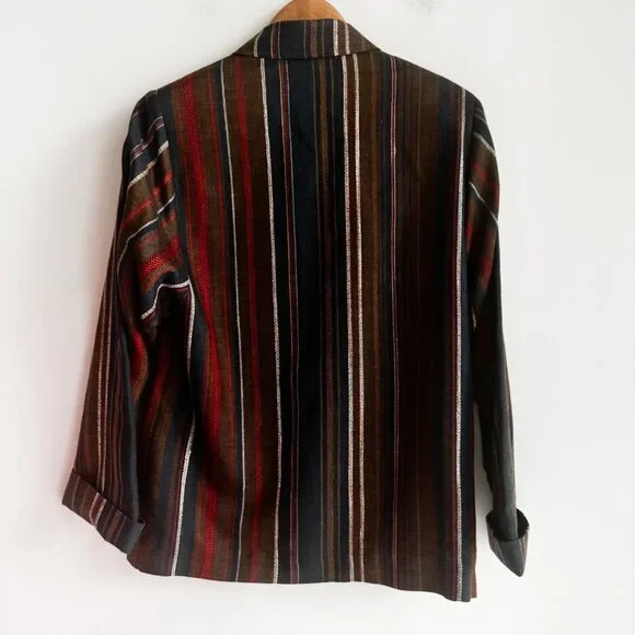 Vintage Mister Leonard Striped Linen Blend Blazer 10 - Picture 7 of 7